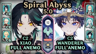 ANEMO ONLY Xiao amp Wanderer Teams  Spiral Abyss 50 F12  9  Genshin Impact [upl. by Gusty]