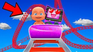 Baby and TITAN TV WOMAN RIDE ROLLERCOASTERS [upl. by Justinian]