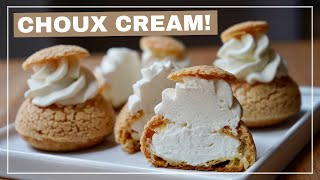 Choux Cream  Vanilla Mascarpone Cream filled Choux Pastry [upl. by Selassie682]