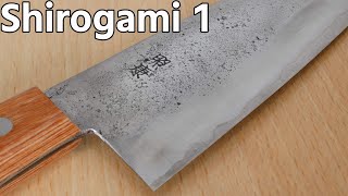 藤原照康 牛刀 白紙1号 Fujiwara Teruyasu Shirogami 1 Gyuto Knife [upl. by Enyaj]