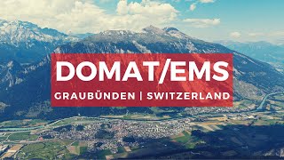 DomatEms Graubünden Switzerland  by drone 4K [upl. by Elocon]