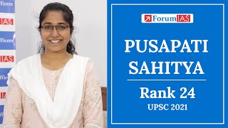 Pusapati Sahitya AIR24 UPSC 2021  Forum IAS [upl. by Rosenblum]