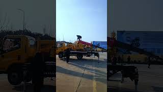 Blue brand truck crane 5 meters 7 sections boom lifting height 30 meters large frame extension 12 [upl. by Retrop29]