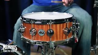 DW 14x55 Collectors Series CherryMahogany Snare Drum  Natural Cherry [upl. by Arikahs]