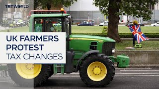 British farmers protest against tractor tax in London [upl. by Revell]