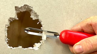 Method Surprised 50yearold Mason Repair Drywall Hole in 5 minutes [upl. by Eleazar929]