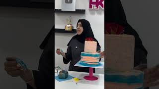 How to make dark colour cake without making your cream bitter hkrshorts hkrbakingacademy [upl. by Keemahs]