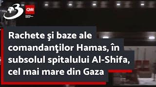 Rachete şi baze ale comandanţilor Hamas în subsolul spitalului AlShifa cel mai mare din Gaza [upl. by Davita808]