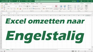 Excel naar Engelstalig zetten [upl. by Cleave]