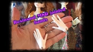 Resinsoul MSD BJD jointed female hands review and try on different bodies [upl. by Chic]