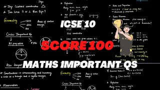 Maths Important Qs✅😎  ICSE 10  SCORE 100🔥🎉 [upl. by Louise]