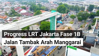 LRT jakarta fase 1b sudah banyak terpasang tiang pilar jalan tambak arah stasiun manggarai [upl. by Einnos]