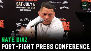 Nate Diaz reacts to Conor McGregors Million Dollar Bet  Post Fight Press Conference [upl. by Otit]