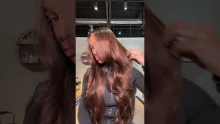 Watch me layer and style my Dark Brown Color Body Wave 13×4 Undetectable HD Wig Link in bio❤ [upl. by Studley]