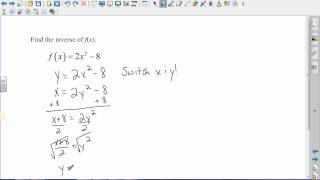 Algebra 2  Inverse Functions [upl. by Latoya]