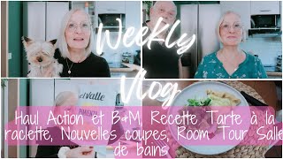 Weekly Vlog N°38  Haul Action  BampM Recette Tarte raclette Nouvelles coupes Room Tour SDB 🛀 [upl. by Ridglea547]