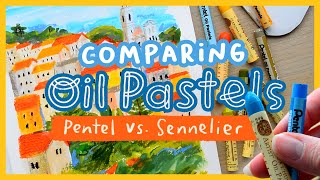 Drawing with Oil Pastels  Sennelier vs Pentels [upl. by Bobseine363]