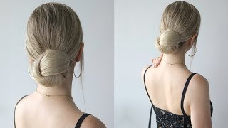 HOW TO SLEEK LOW BUN HAIRSTYLE  Slick Bun [upl. by Fransen]