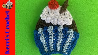 Crochet Cupcake Tutorial – Crochet Applique Tutorial [upl. by Rajiv]