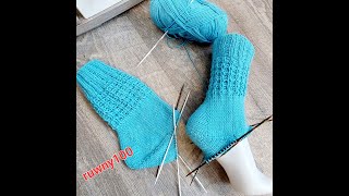 1036Herzchenferse  Die einfachste Ferse stricken Пятка стронг Tutorial Handarbeit [upl. by Ellessig]