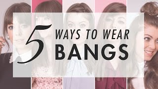 5 Ways To Style Bangs  ft MargoampMe  Luxy Hair [upl. by Htbazile883]