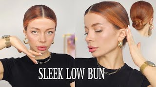 EASY SLEEK LOW BUN TUTORIAL 🤎 [upl. by Pfeffer]