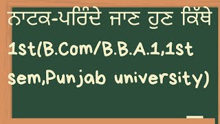 NaatakPrinde Jaan Hun Kithe।Bhag 1BComBB A11st SemPunjab Uni।Punjabi Com।Mastercadrepunjabi [upl. by Ericka]