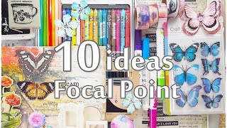 10 Ideas FOCAL POINT Mixed Media Art Journaling ♡ Maremis Small Art ♡ [upl. by Asiil881]