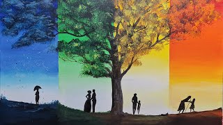 Four Seasons Tree Painting [upl. by Ahsinak158]