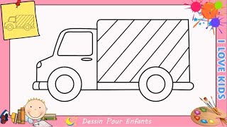 Dessin camion FACILE etape par etape  Comment dessiner un camion FACILE [upl. by Uttasta]