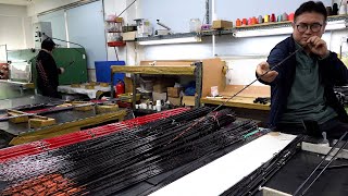 Withstand heavy weight Process of making carbon fishing rod in Korean fishing supply factory [upl. by Naam]