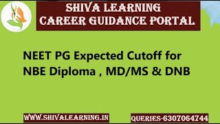 NEET PG Expected Cutoff for NBE Diploma  MDMS amp DNB for Radio Branch [upl. by Aihsemak]