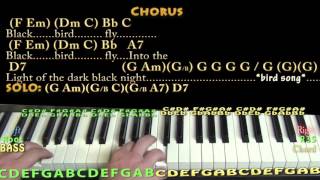 Blackbird The Beatles Piano Cover Lesson with ChordsLyrics [upl. by Ydnab]