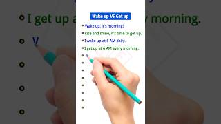 Wake up vs Get up Whats the difference English language explained english shorts [upl. by Anera46]