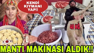 POS ÇIKAN MANTI MAKİNASI ALDIK EŞİMLE EN BÜYÜK MANTI YAPIMIKIYMA MAKİNASI [upl. by Aihcropal]