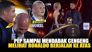 Paling Heboh di dalam Ruangan Reaksi Haaland amp Pep jadi Sorotan saat Ronaldo Hattrick Globe Soccer [upl. by Isborne]