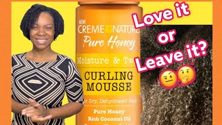 Creme of Nature Pure Honey Curling Mousse on 4 type natural hair  2021 Review [upl. by Htebaile]