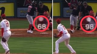 Shohei Ohtani Throws 68 MPH Curveball Then 98 MPH Fastball on Consecutive Pitches vs Red Sox [upl. by Husha672]