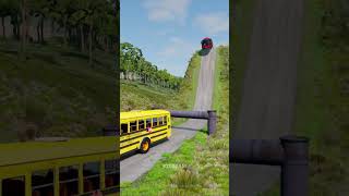 Bus vs Giant pipe Crash shorts bus pipe trucks [upl. by Lemej]