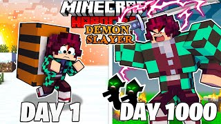 I Survived 1000 Days as DEMON SLAYER in HARDCORE Minecraft Full Story [upl. by Ellison]