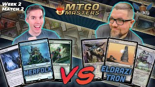 MTG Modern  Merfolk vs Eldrazi Tron  MTGO Masters  Week 2  Match 2 [upl. by Adaner]