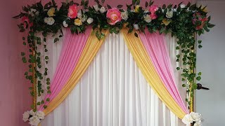 DIY WEDDING BACKDROP  ENGAGEMENT BACKDROP  WEDDING DECORATION IDEAS  PELAMIN TUNANGAN  NIKAH [upl. by Aimaj]