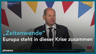 EUGipfel in Prag Pressekonferenz mit Bundeskanzler Olaf Scholz zu den Ergebnissen [upl. by Aruasi414]