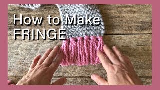 How to put fringe on a shawl  How to put fringe on a knitted scarf  how to knit [upl. by Farleigh]