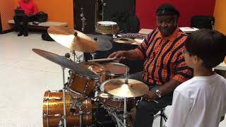 Bernard Purdie giving a youngster on my Northeast Drum Co Kit [upl. by Nivlem981]