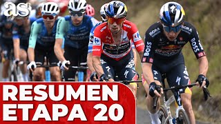 RESUMEN 20ª ETAPA de LA VUELTA 2024 ROGLIC es más LÍDER y ENRIC MAS acecha el 2º puesto [upl. by Ralina]