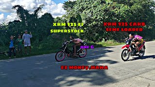 xrm 125 carb seme loaded vs xrm 125 Fi superstock  kayang sumabay sa seme loaded [upl. by Essinger]