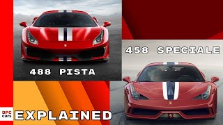 Ferrari 488 Pista vs Ferrari 458 Speciale Explained [upl. by Landrum368]