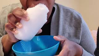 REFROZEN SNOW ICE FROM BAHAMA BUCKS  VERY FRESH TASTE 🤤  CRISPY CRUNCHES ICEEATING MUKBANG ASMR [upl. by Eulalia]