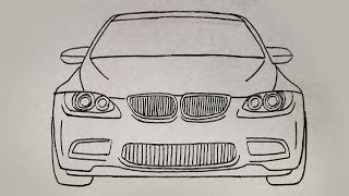 Basit BMW Araba Çizimi  How to Draw BMW Car Step By Step  Spor Araba Çizimi [upl. by Ain]